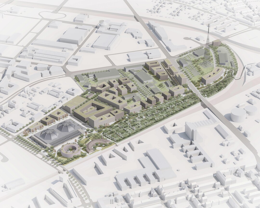 Perspektive des Konzepts zum Quartier Alte Messe West