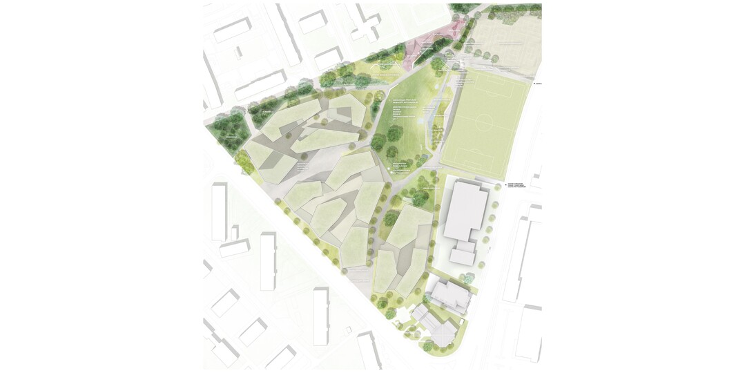 Stellen Sie sich vor sie befinden sich auf einem Hgel mitten in der Stadt und beobachten den Sonnenuntergang
am Horizont. Unten spielen Kinder, Familien sitzen auf Picknickdecken, ein abendliche Jogger ist auf dem Weg
durch den Park Richtung Inn oder Skater und Biker springen mit Ihren Boards und Bikes zwischen den
natrlichen und knstlichen Hgeln und Mulden hin und her. Das ist unsere Vision vom Nachbarschafts- und
Sportpark der Campagne Reichenau.
Eine Vision in der Landschaft und Architektur sich zu einer urbanen Landschaft verweben. Funktionen nicht
additiv nebeneinander stehen, sondern sich als multifunktionale Parkrume berlagern. (AUSZUG ENTWURFSTEXT)