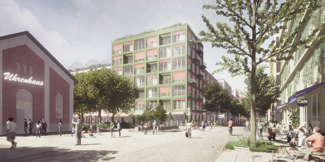 BEST-OF EHRENFELD: Markante Gebude- und Freiraumtypologien aus der Umgebung dienen als Inspiration fr die stadtrumliche Vielfalt. Sie fgen sich collagenhaft in das robuste stdtebauliche Gerst. (...) Eine gute Freiraumversorgung ermglicht eine hohe stdtebauliche Dichte: Durch den Einsatz von Staffelgeschossen wird die Magabe einer GFZ von 3,0 bestmglich ausgenutzt. Der zugleich hohe Bedarf an Wohn- und Gewerbeflche und neuen Grnrumen fr die unterversorgte Umgebung resultiert in einer intensiven und vielfltigen Dachflchennutzung. Bestehende Gebude und Freirume wie Uhrenhaus, Arbeitervillen und die Gebude des Gaswerks Kln werden als identittsstiftende Anker aktiviert und bilden zusammen mit neuen Nutzungsbausteinen wie dem City-Hub, der Living Bridge im Luisenviertel und dem Sportpark ein Netz aus charakterstarken ffentlichen Orten und soziokulturellen Treffpunkten. (AUSZUG ENTWIURFSTEXT)