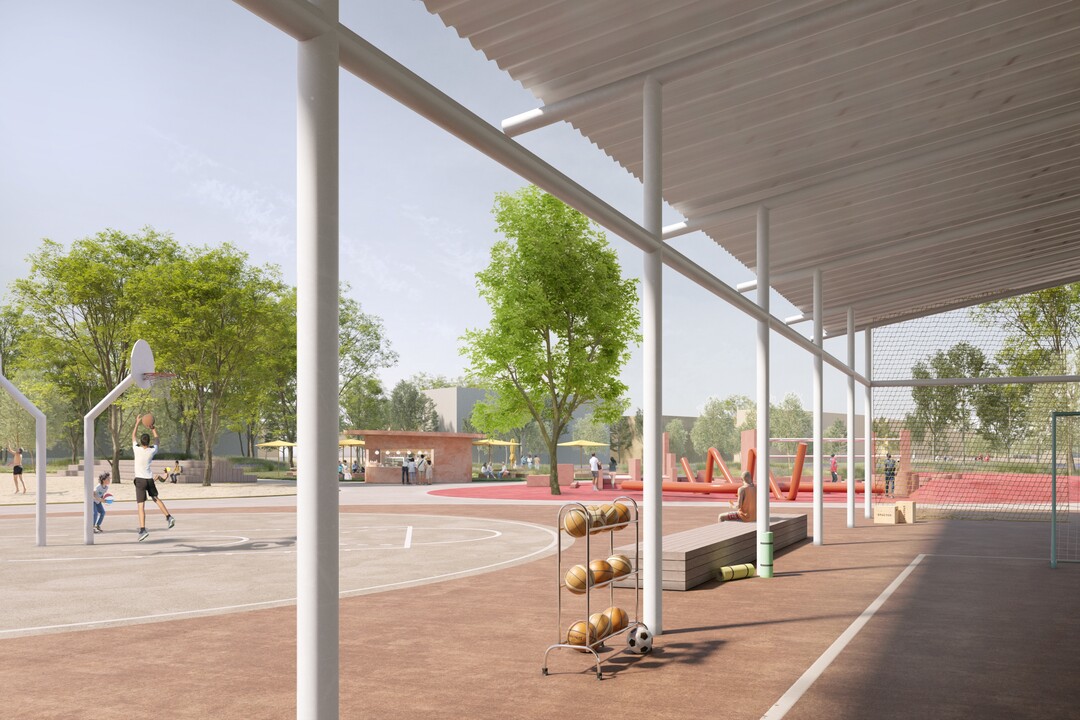 Aktivittspark (ca. 40.000 m): Er wird Bestandteil eines greren Grnzuges durch Oberbillwerder. Die Sportfelder im Aktivittspark sollen durch verschiedene Nutzergruppen, wie Schler:innen, Vereine und die Bewohner:innen genutzt werden. Ziel des Wettbewerbs war es, gestalterische Lsungen entwickeln, um mgliche Konflikte zwischen den Sporttreibenden und den Anwohner:innen des Aktivittsparks, z.B. aufgrund von Lrmentwicklung zu vermeiden
