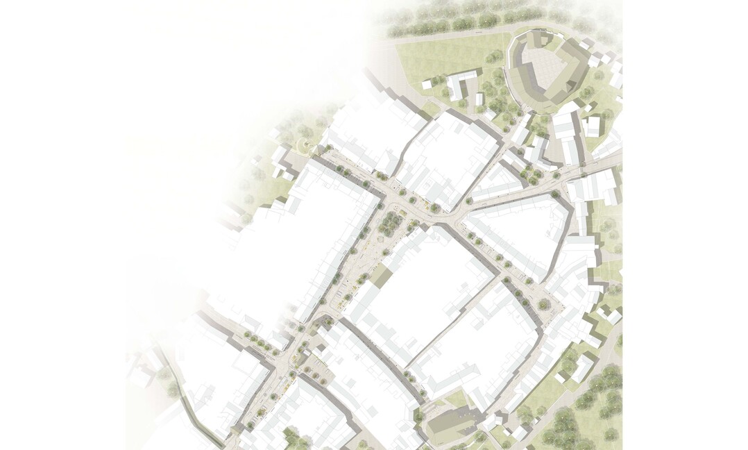 Mit insgesamt 41 Baumneupflanzungen
zusammen mit den Baumbeeten und
Staudenpflanzungen erhlt die Altstadt
einen grnen Charakter. Hinzu kommen
einzelne Pflanztrge und Blumenksten
an den Hausfassaden. Die aufgelockerten
und punktuellen Baumsetzungen
sind allerdings so gewhlt, dass die
Fassaden der zweigeschossigen Satteldachbauten
mglichst sichtbar bleiben
und der Charakter der historischen
Stadt erhalten bleibt. AUSZUG ENTWURFSTEXT