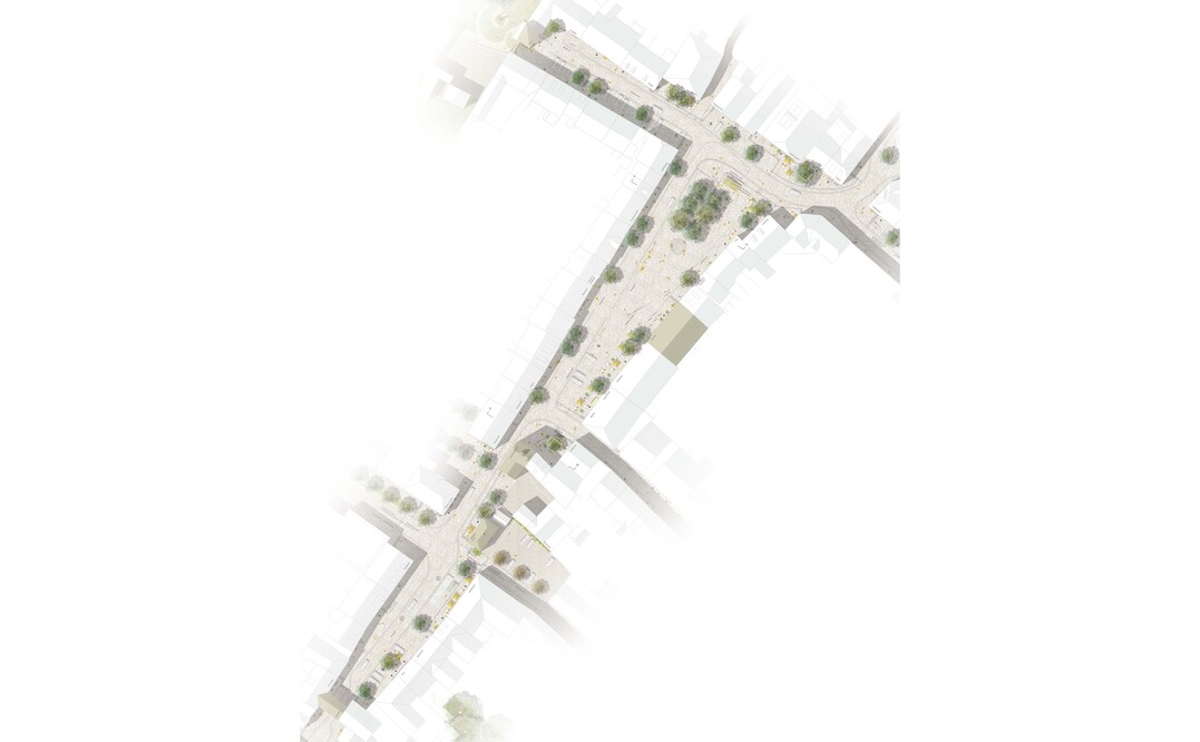Wichtigstes Ziel des stdtebaulichen Konzeptes ist die Erhaltung der eindrucksvollen Einfachheit einer T-frmigen Straenanlage mit dem trichterfrmig ausweitenden Marktplatz und den ausgehenden breiten Angerpltzen, der Breiten Gasse, der Herrengasse und der Vorstadt. Die Stadtanlage bietet in dieser Form in der Altstadt einen groflchigen, vielfach nutzbaren Stadtraum mit saalartiger Wirkung, der mglichst wenig durch Einbauten verstellt werden sollte. AUSZUG ENTWURFSTEXT