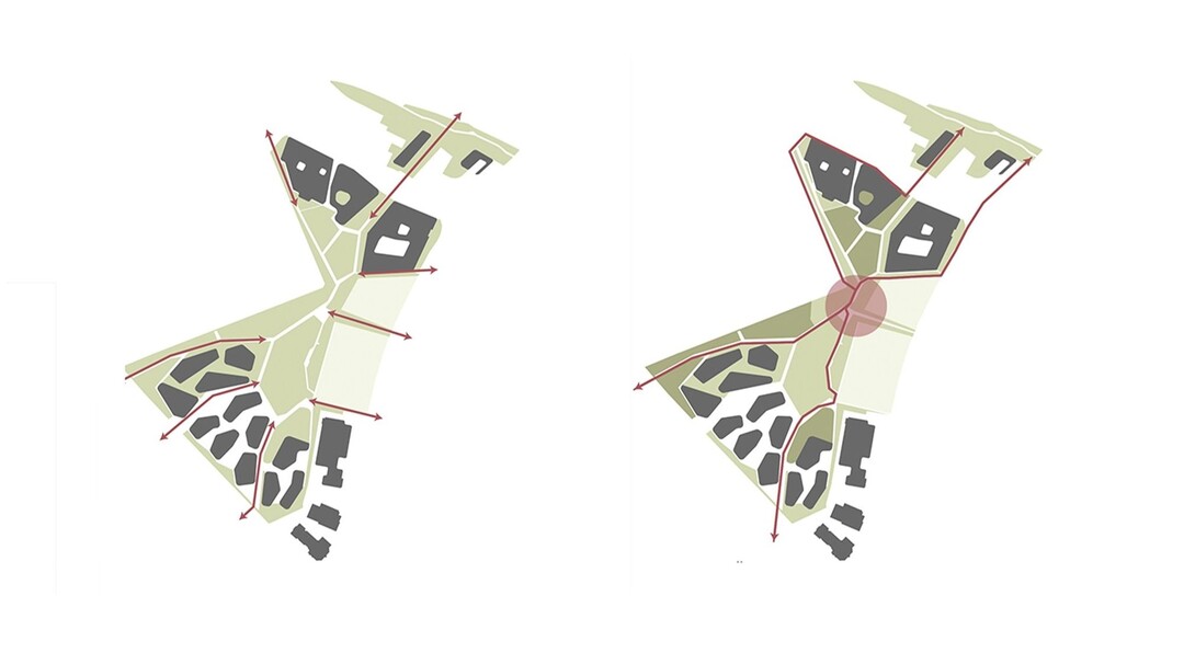 Architektur wird nutzbarer und erlebbarer Grnraum. Der Hgel wird zur Tribne fr
Sportler und Zuschauer wie das Sportfeld und die Tennisfelder als Teil des Parkes werden. Die Indoor-
Sportflchen werden Teil der natrlichen Parklandschaft. Das Gebude selbst erst fr den Besucher sichtbar,
wenn dieser den hchsten Punkt des Hgels erreicht hat und sich der Blick ganz ber die Park- und
Sportlandschaft erstreckt. Nun wird der Zauber des Unbekannten wird erlebbar. (AUSZUG ENTWURFSERLUTERUNG)