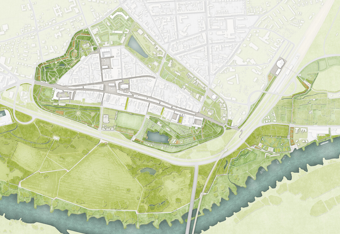 bersichtsplan zum Konzept der Landesgartenschau 2027 in Wittenberg