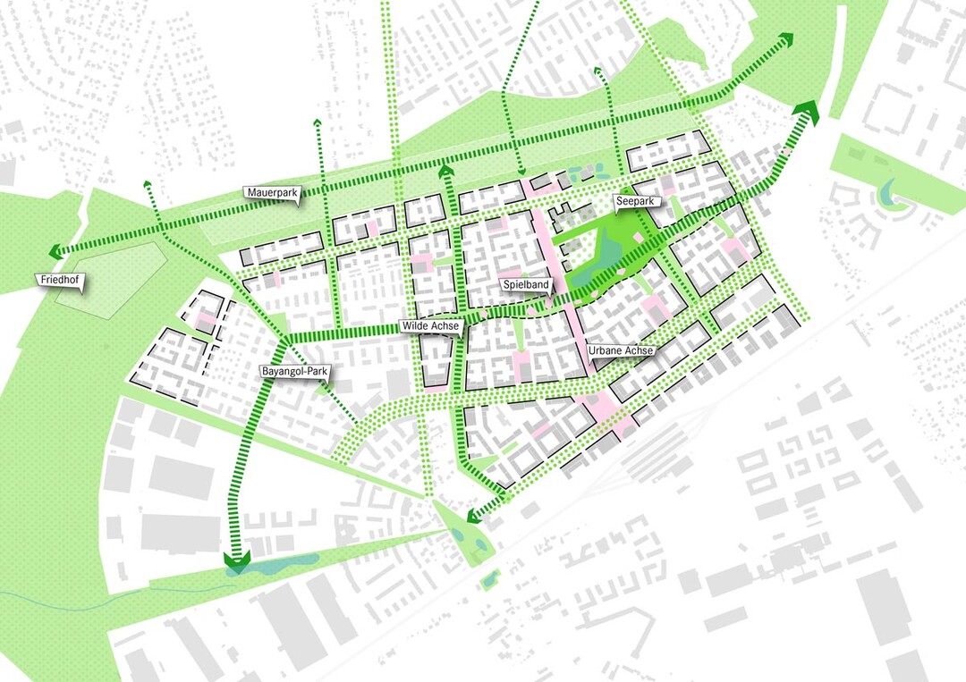 Das Areal Schnefeld-Norderstreckt sich links und rechts der Hans-Grade-Allee in unmittelbarer Nachbarschaft zum Bahnhof, der Schwimmhalle und des Rathauses in unmittelbarer Nhe zum dem Flughafen BER.
