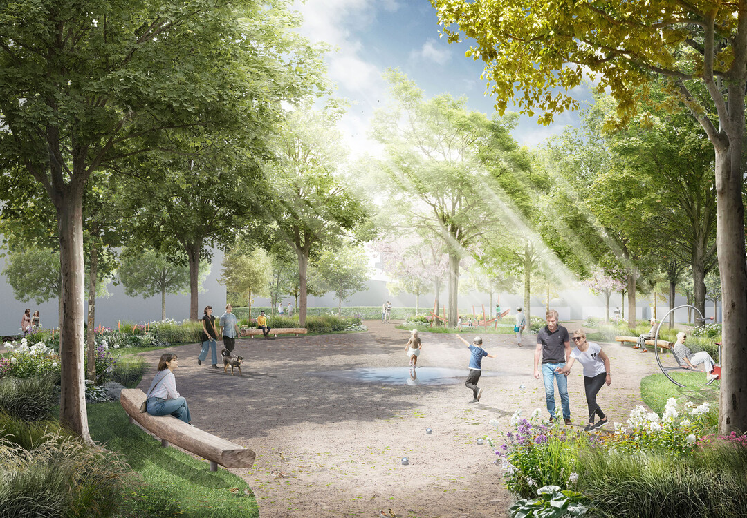 Das Quartier Grootestrae ist ein neues Stadtquartier mit einem besonderen Freiraum, der unter anderem drei Nachbarschaftshfe fr gemeinschaftliches Leben mit hoher Aufenthaltsqualitt und kologischer Wertigkeit bietet. 

Die Gestaltung des Quartiers wird den Stadtteil prgen und zu einem positiven Miteinander fhren. (AUSZUG ERLUTERUNGSTEXT)