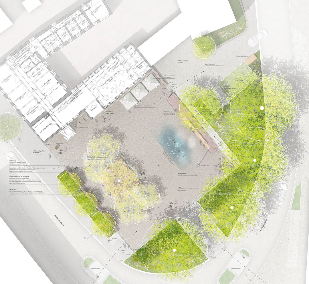 Lageplan des Konzepts zur Umgestaltung desVenarey-les-Laumes-Platzes