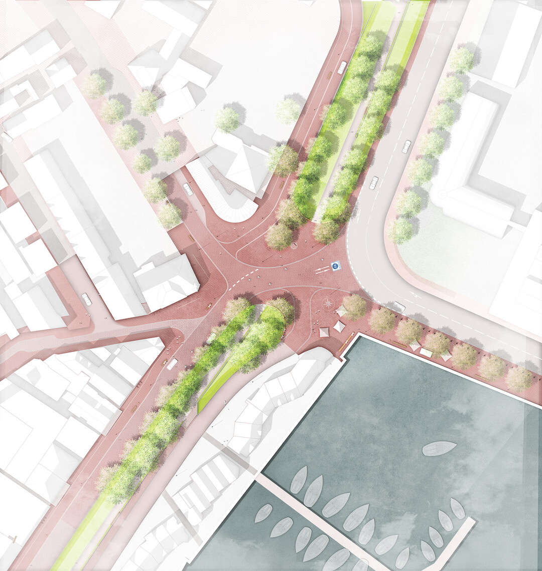 Platz Am Slippen
Der Platz Am Slippen empfngt Besucherinnen und Besucher durch seine neu geschaffene
Grozgigkeit und prsentiert sich als das neue grne Tor zum Lotsenviertel. Die
Fugngerbrcke ist Geschichte, an ihrer Stelle laden neue, barrierefreie Auf- und Abgnge des
Deiches zu einem Spaziergang in Richtung Zenneck-Denkmal oder Schloss ein. (AUSZUG ERLUTERUNGSTEXT)