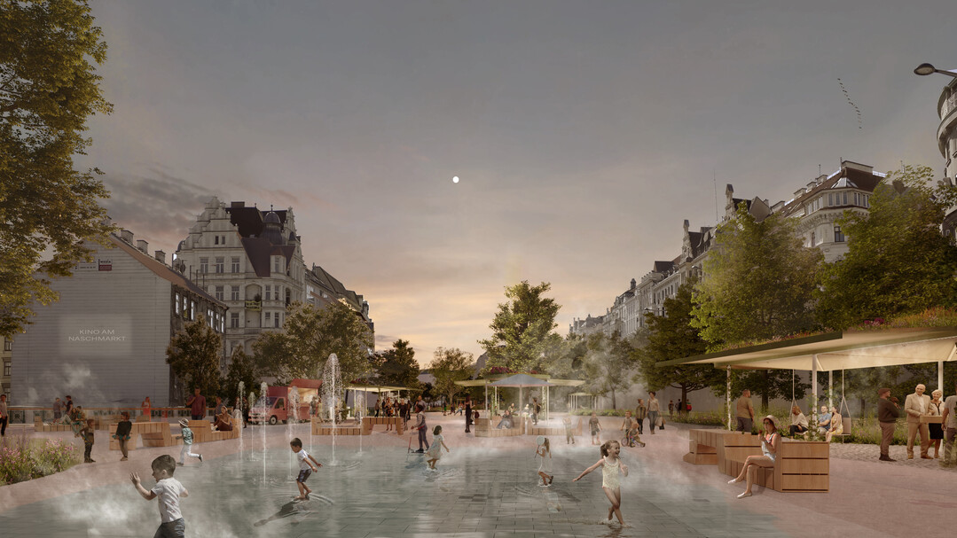 Die Wahl der Materialien fr die zarten architektonischen Eingriffe ist ein wichtiger Bestandteil der Planung: der Fokus
liegt deshalb auf der nachwachsenden Ressource Holz. Statt neuen, dominanten, groen Gebuden aus Beton wird auf
grazile Pavillons und Pergolen gesetzt. Offenheit fr zuknftige Entwicklungen und sparsamer Umgang mit Ressourcen
sind ein wesentlicher Vorteil dieser Strukturen. Mit ihren begrnten Dchern bringen die neuen Pavillons und Pergolen
das Areal wortwrtlich zum Erblhen. Sie verbinden die historische Formensprache mit zukunftsweisender Architektur, mit der Natur als Co-Designerin. (AUSZUG PRESSEMELDUNG)