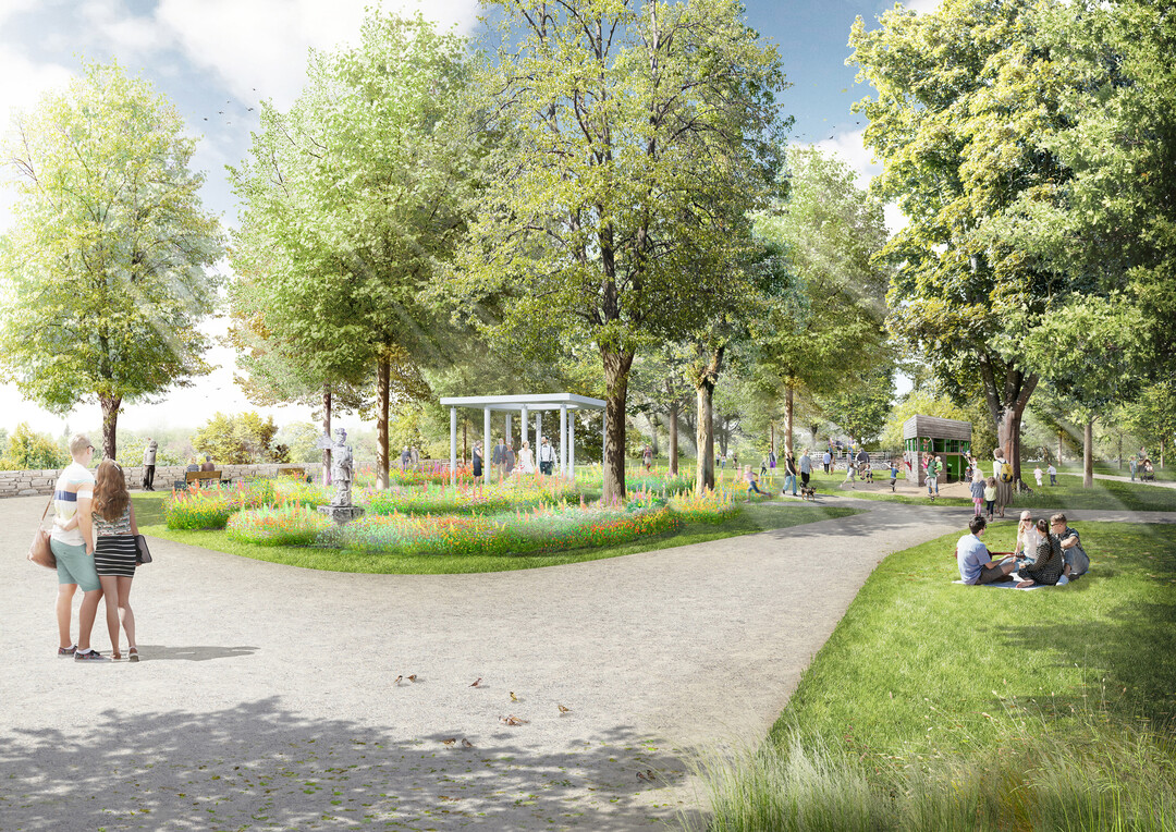 INNs Grten kann das Motto fr zwlf grtnerisch gestaltete Themengrten lauten, die sich unmittelbar an den Haupteingang anschlieen. INNs Wasser ist der neue Wasserspielplatz auf dem Gelnde des Stadtbads, ein attraktiver Wasserspielplatz, der nach der Gartenschau nur den Besuchern des Bades vorbehalten ist. Eine groe, hlzerne Spielskulptur mit vielfltigen Spielangeboten innerhalb einer multifunktionalen Sandflche schliet unmittelbar daran an und ist auch nach der Gartenschau ffentlich zugnglich. (...)Im Orangeriepark kann INNs Kunst neben der vorhandenen, und am Standort verbleibenden Spirale prsentiert werden. Von der erhhten Gastterrasse des Cafs knnen die reichhaltig blhenden Pflanzrabatten rund um den sprudelnden Brunnen bewundert werden.(AUSZUG ENTWURFSTEXT)