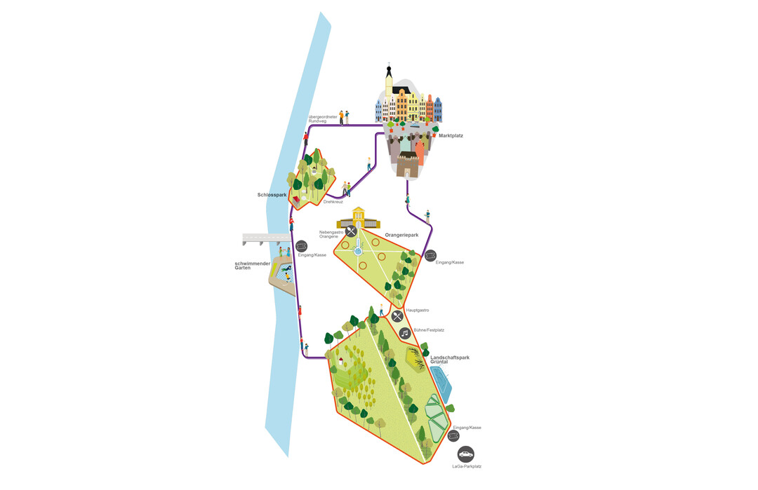 Lageplan zur Landesgartenschau Schrding 2025