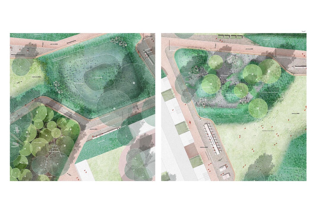Das Feuchtbiotop ist ein wesentliches Element fr die klimaresiliente Entwicklung des Quartiers. AUSZUG JURYPROTOKOLL