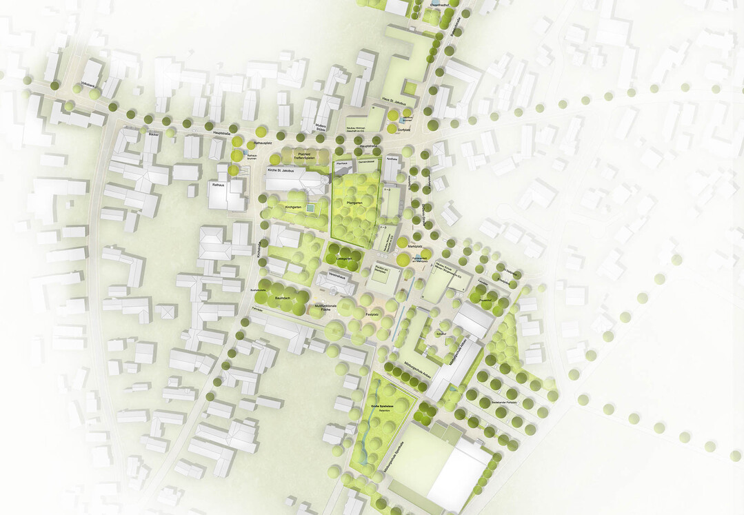 Lageplan zur Neugestaltung der Ortsmitte von Schutterwald