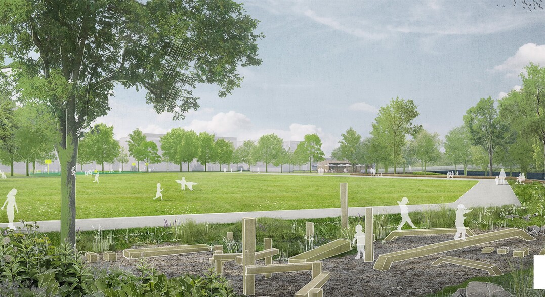  Auf der Stadtseite bindet die Brcke an einen platzartigen Auftakt mit Blick ber die Donau an. Hier entsteht das Parkforum, ein multifunktional bespielbarer Pavillon fr temporrere Veranstaltungen, Grtnertreff oder eine Strandbar. Inspiriert von der Zunft der Fler, die die Donau als wichtigen Transportweg nutzten, liegen entlang der neu modellierten Uferkante grob bearbeitete Holzbalken und schaffen ein markantes Sitzobjekt an der Schnittstelle zum Wasser. Das gestapelte Holz setzt sich als Balancierlandschaft im naturnah gestalteten Auenspielplatz fort. (AUSZUG ZUM GEWINNERPROJEKT PRESSEMITTEILUNG LANDESGARTENSCHAU GNZBURG 2029 GmbH)