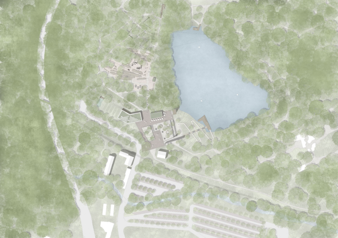 " (...) die barrierefreie Zuwegung zum See mit dem neuen Seedeck auf dem Wasser wird positiv gewertet. Der Waldspielpark mit seinen altersgerechten Strukturen besticht durch multifunktional bespielbare Rume. Der Erhalt der Stichstrae sdlich des UBZ wird fr eine Fahrzeugnutzung kritisch gesehen." Auszug Juryprotokoll 2. Phase