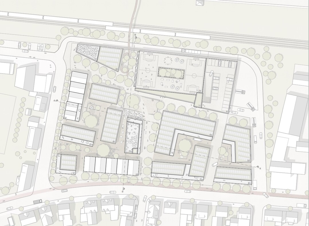 Die geplante Architektur zeigt Grundrisse und damit Funktionen, die sich den sich ständig wandelnden Bedürfnisse nachfolgender Generationen ressourcenschonend anpassen lassen. Im Sinne des gesamtstädtischen Umgangs mit der Ressource Boden wurde über Grundstücksgrenzen hinausgedacht und das direkte sowie weitläufige Umfeld in die Überlegungen integriert.