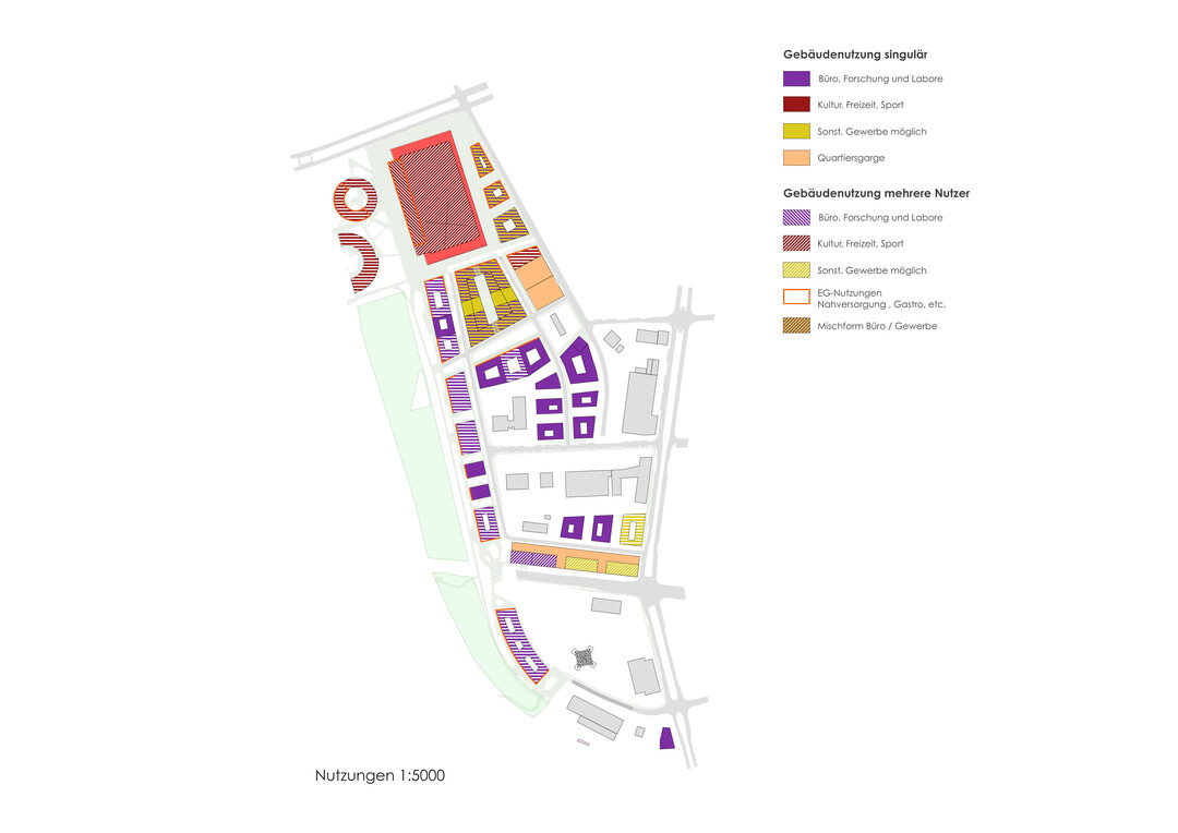 Konzept zur Gebudenutzung im geplanten QuartierAlte Messe West